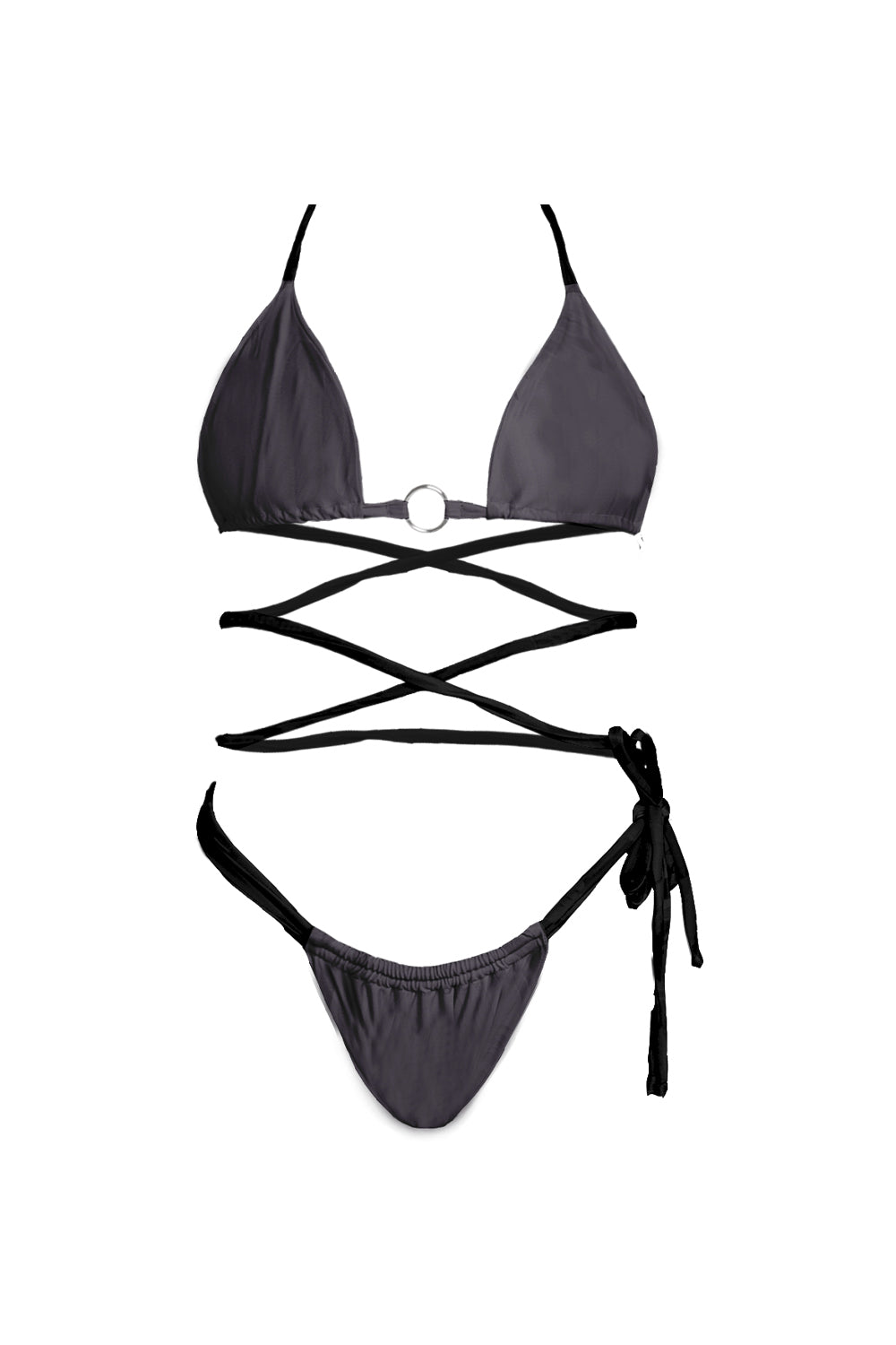 Bikini Cobra Gris con Negro