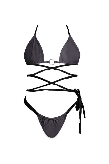Bikini Cobra Gris con Negro