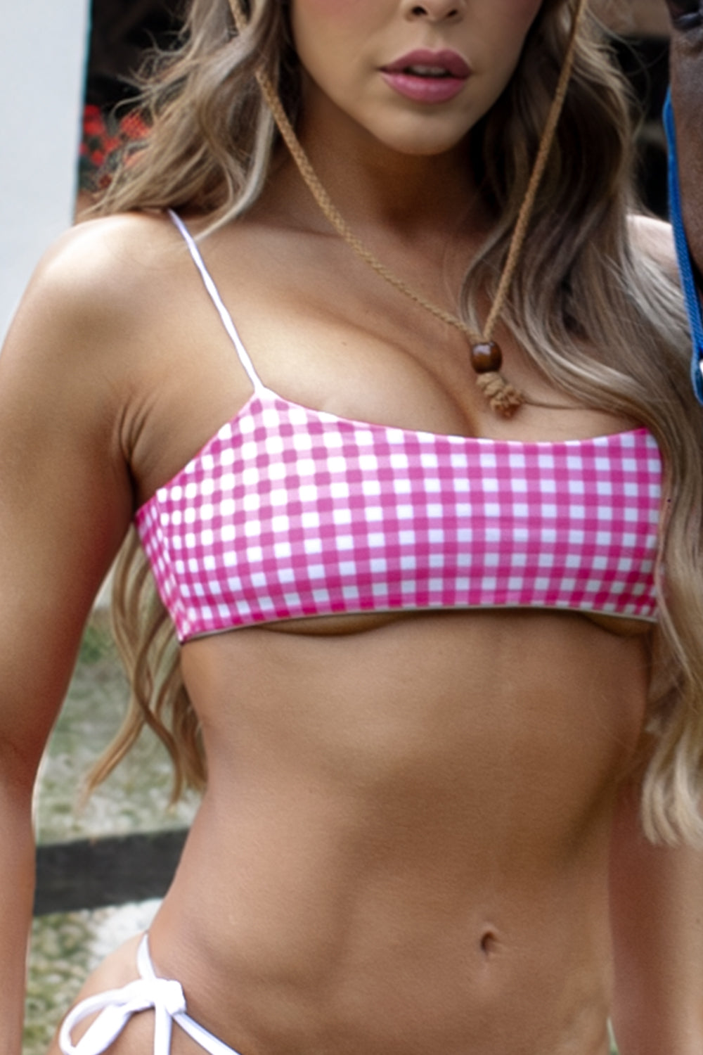 Bikini Ella Cuadros Fucsia