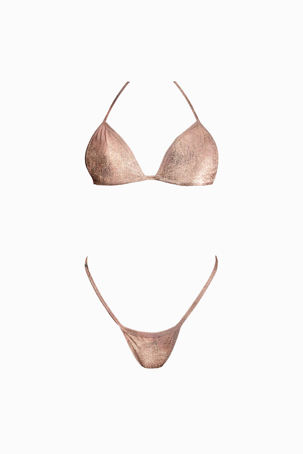 Bikini Kai Metalizado Oro Rosa