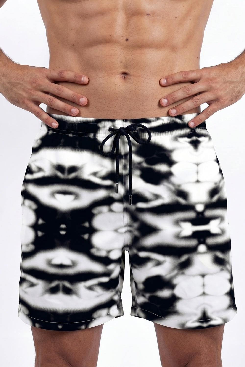Pantaloneta Acuarela Negro con Blanco