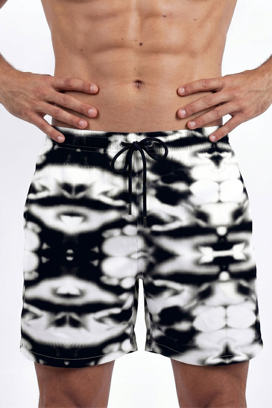 Pantaloneta Acuarela Negro con Blanco