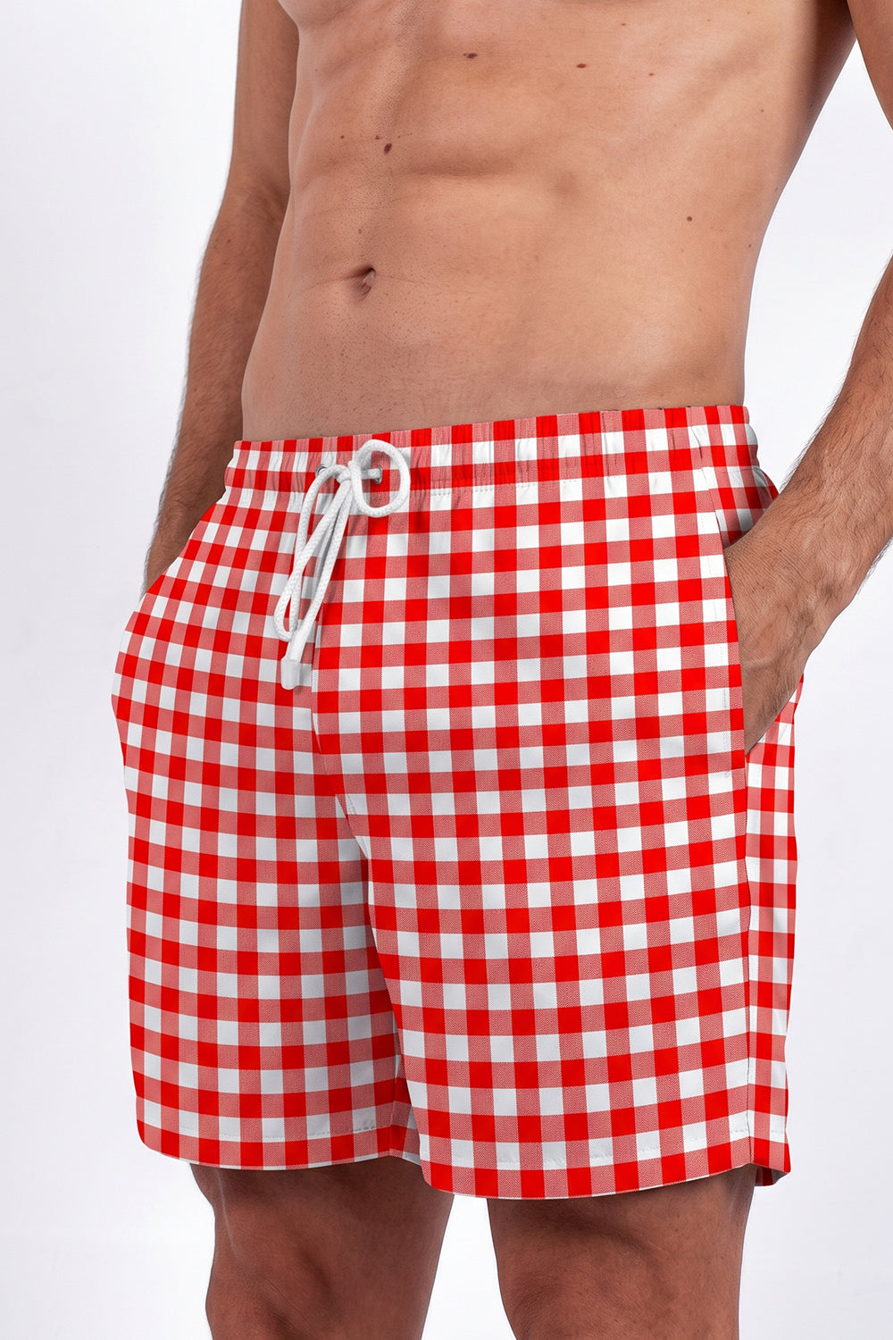 Pantaloneta Cuadros Rojos con Blanco